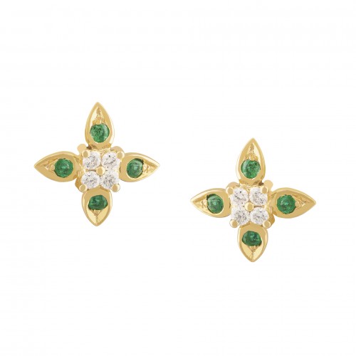 EMERALD  EARRING _ EE 13